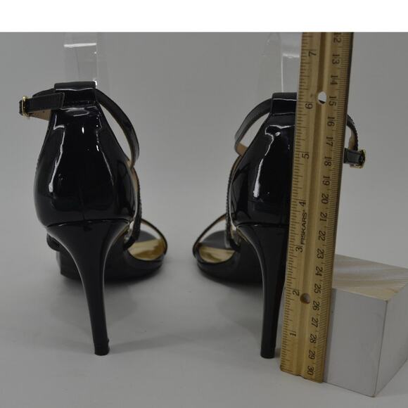 Thalia Sodi Black Patent Leather Sandals Heels Strappy 8.5 - Picture 8 of 14